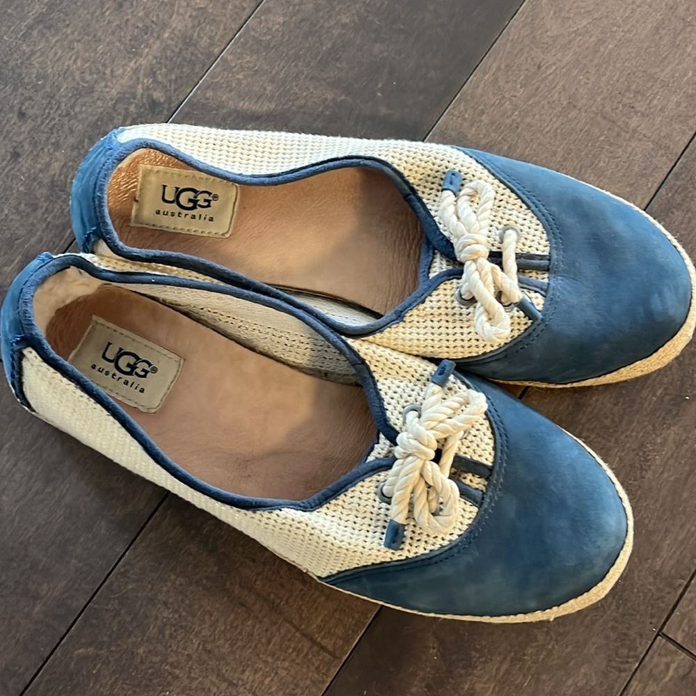 UGG Women's Blue and Cream Casual Shoes 9